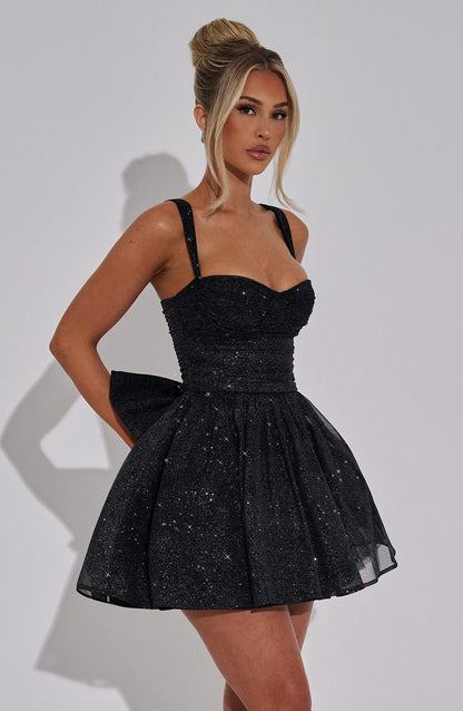 Vestido Mini Polly - Brillo Negro